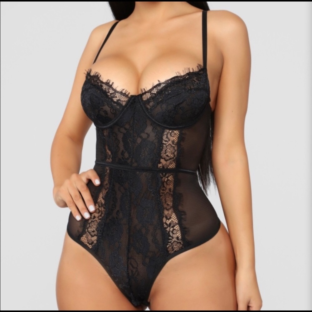 Black lace bodysuit
